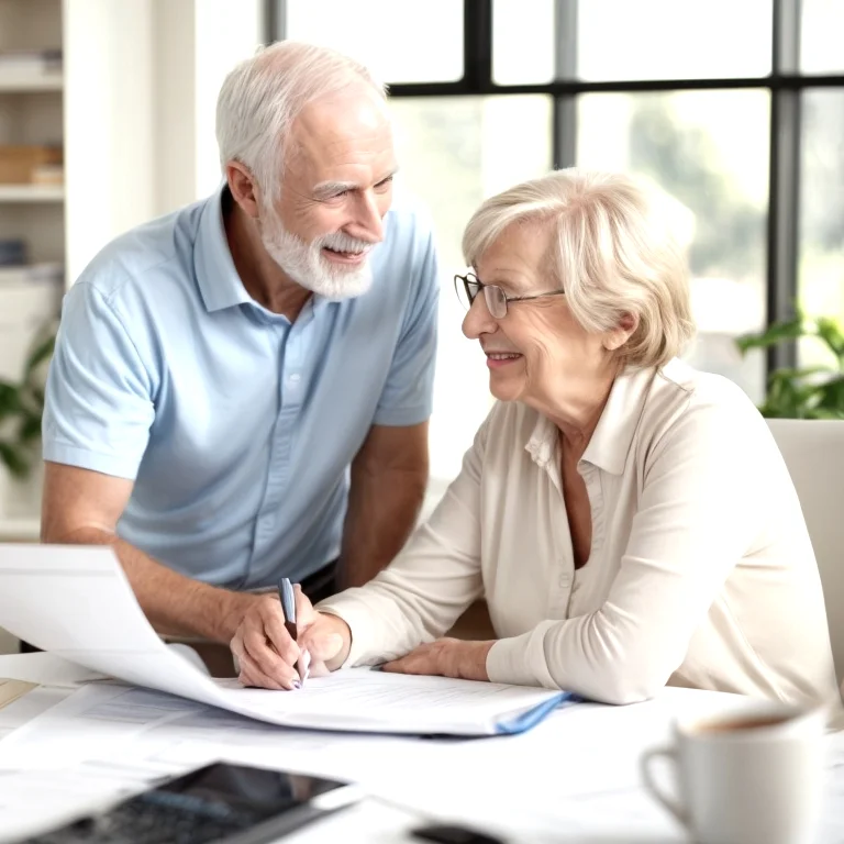 Senior reviewing health coverage options on a tablet